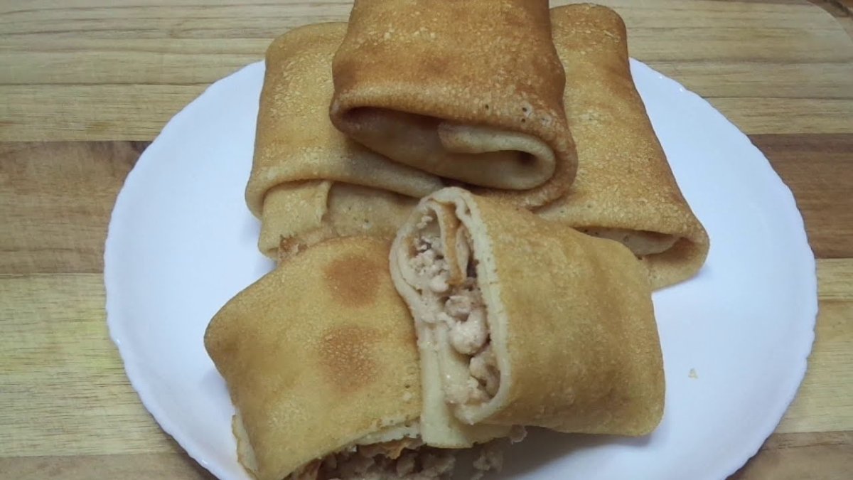 Блинчики с мясом папа может