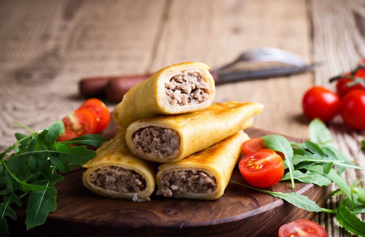 Блинчики с куриным фаршем