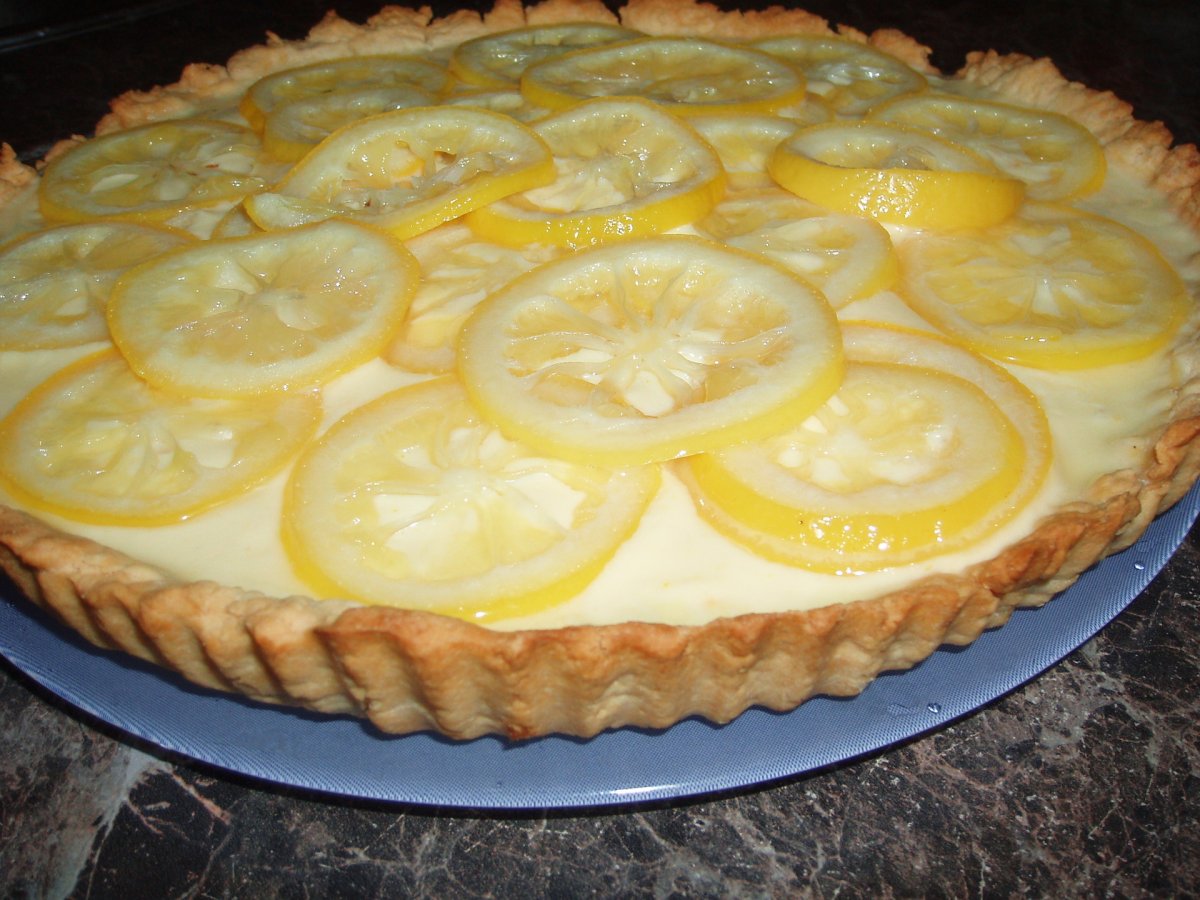 Песочный торт с лимоном