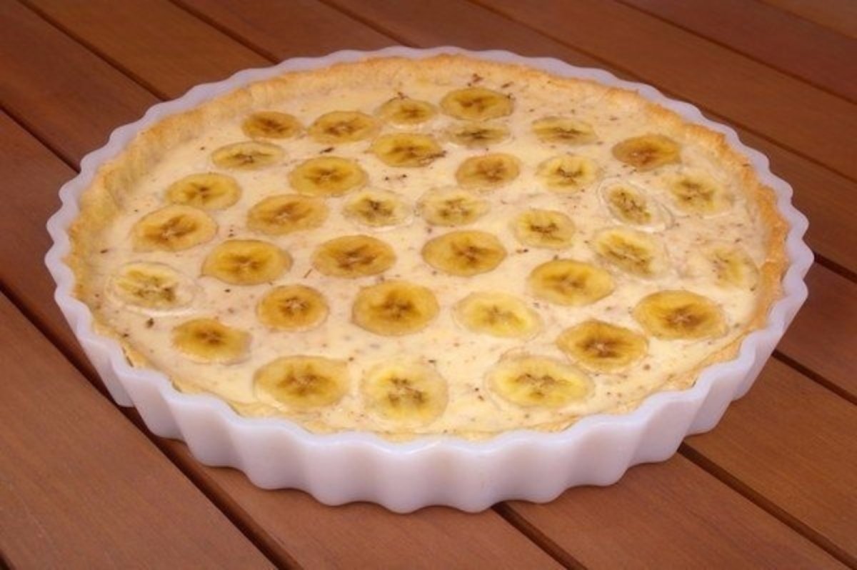 Торт с бананом и печеньем