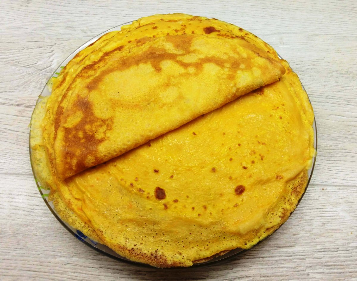 Блины с тыквой и сыром