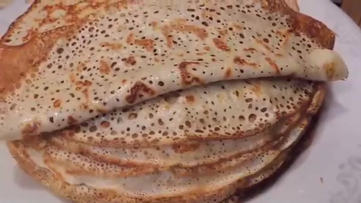 Блины тонкие с дырочками