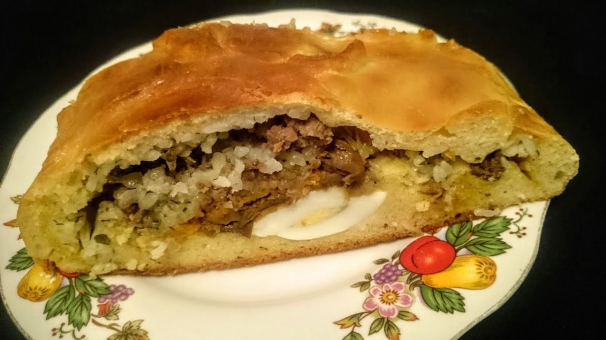Пирог с капустой и грибами