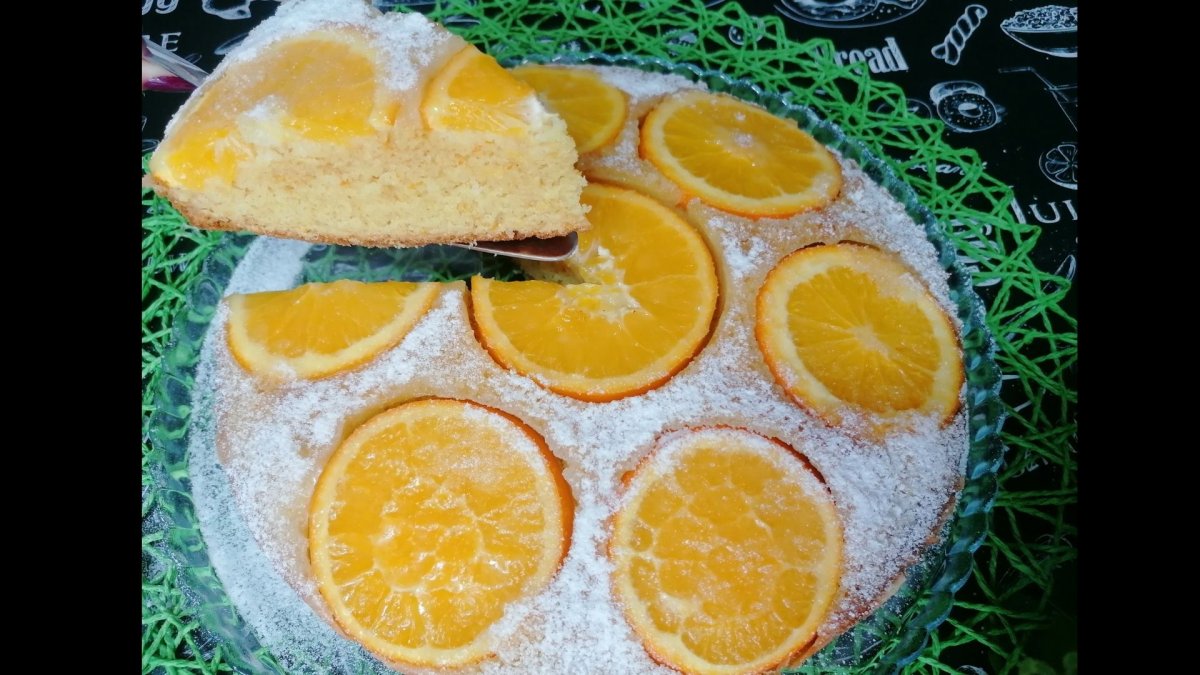 Пирог с творогом и персиками