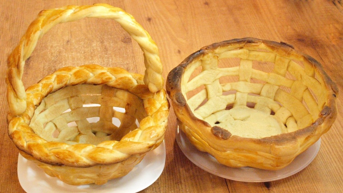 Пасхальная корзинка из теста