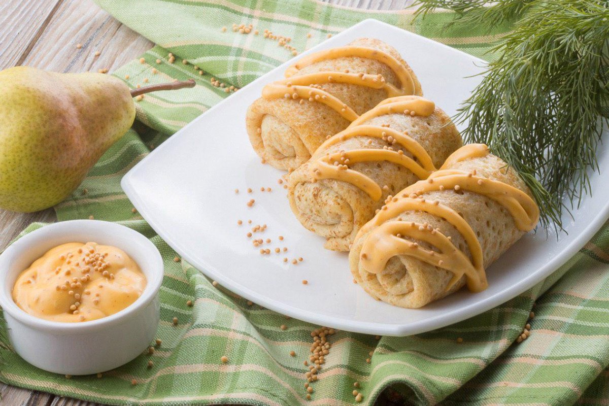 Блинные мешочки с начинкой