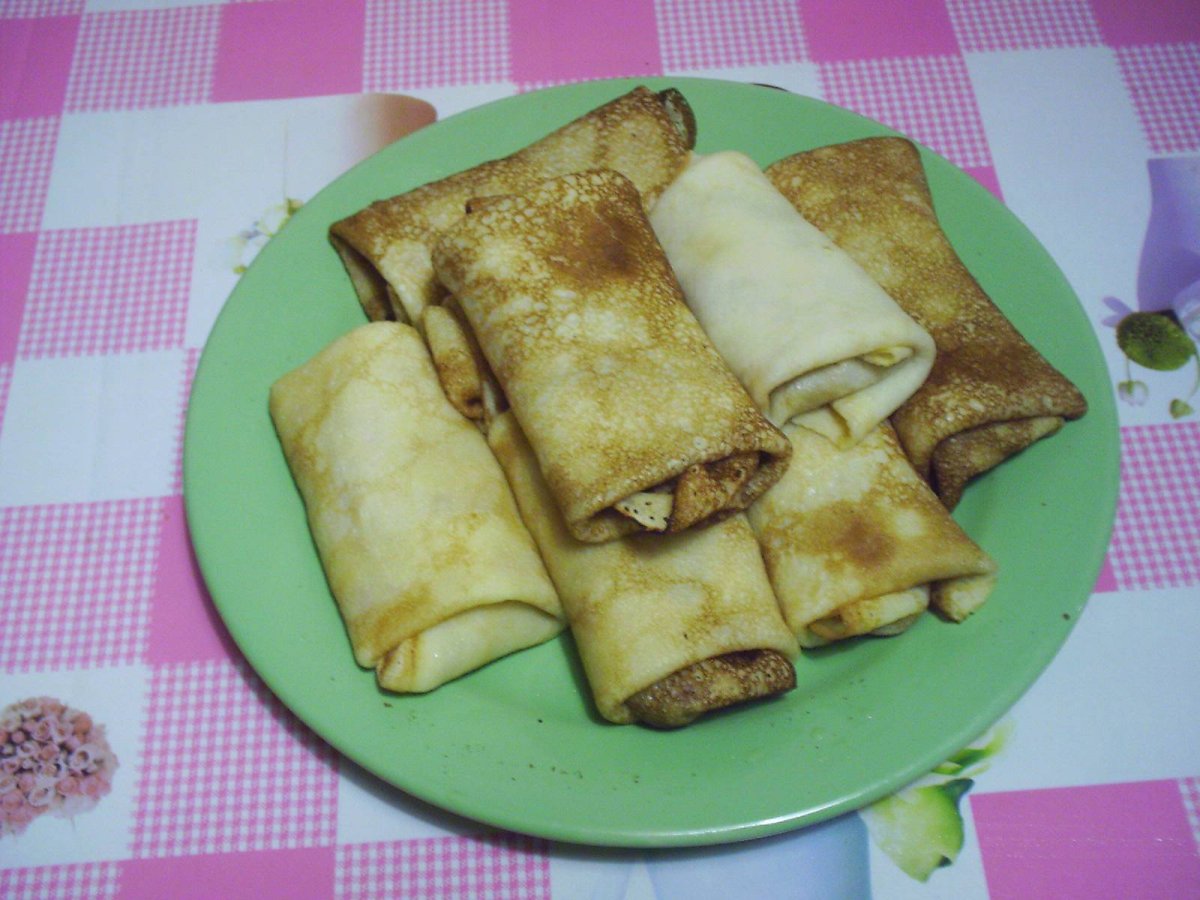 Домашние блинчики с мясом