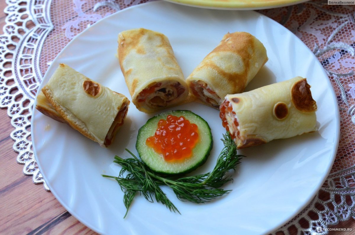 Блины фаршированные икрой