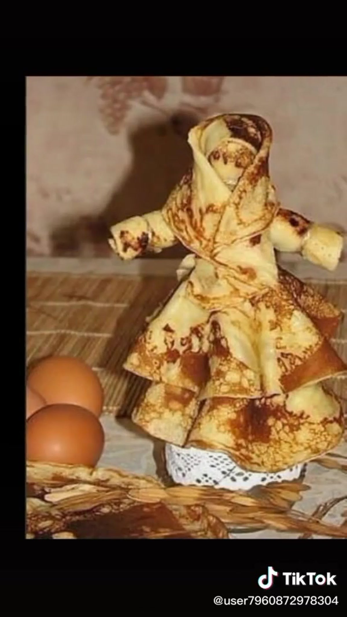 Кукла из блинов на Масленицу