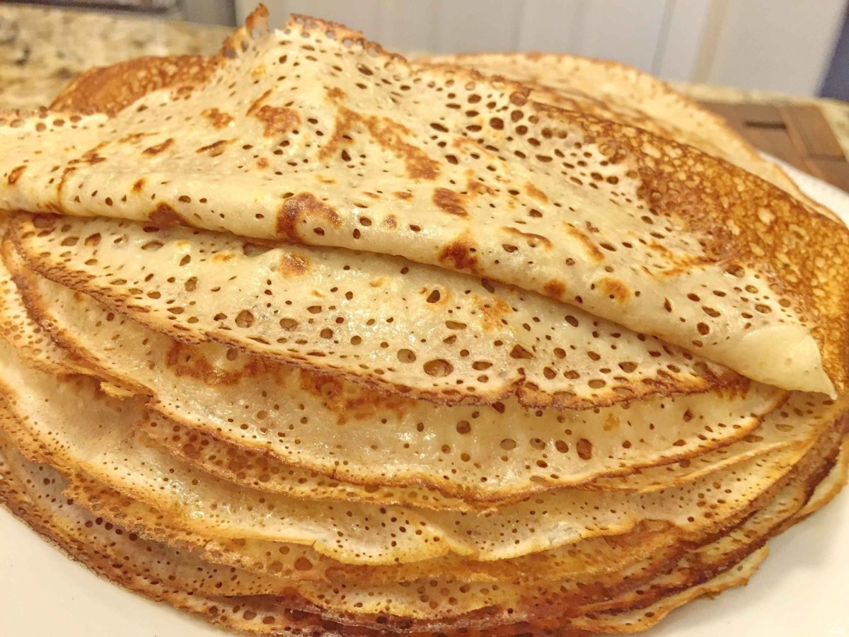 Ажурные блины на дрожжах