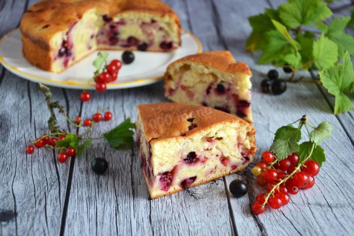 Черничный заливной пирог