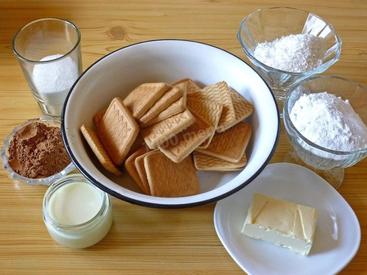 Десерт из печенья и сгущенки