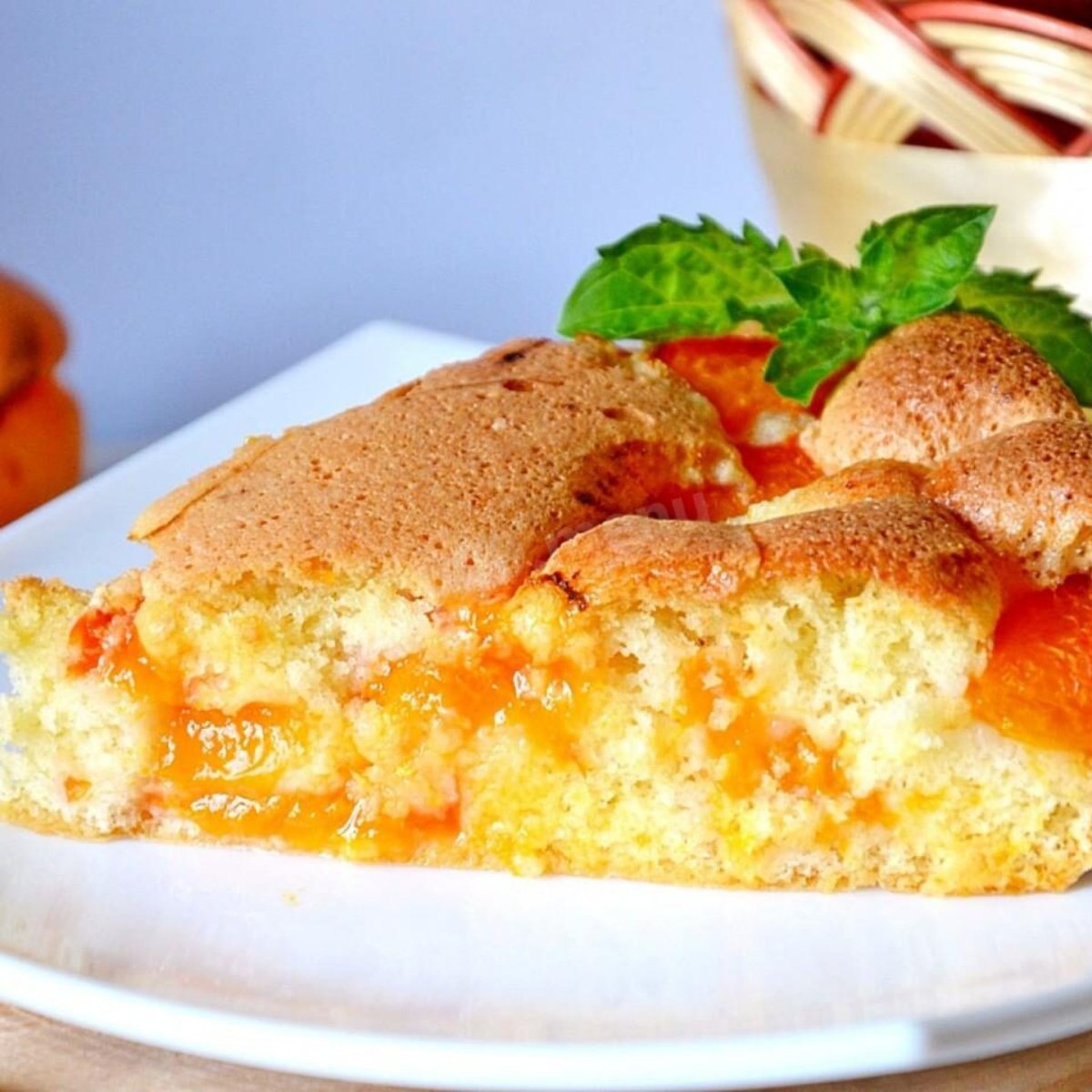 Творожно персиковый пирог