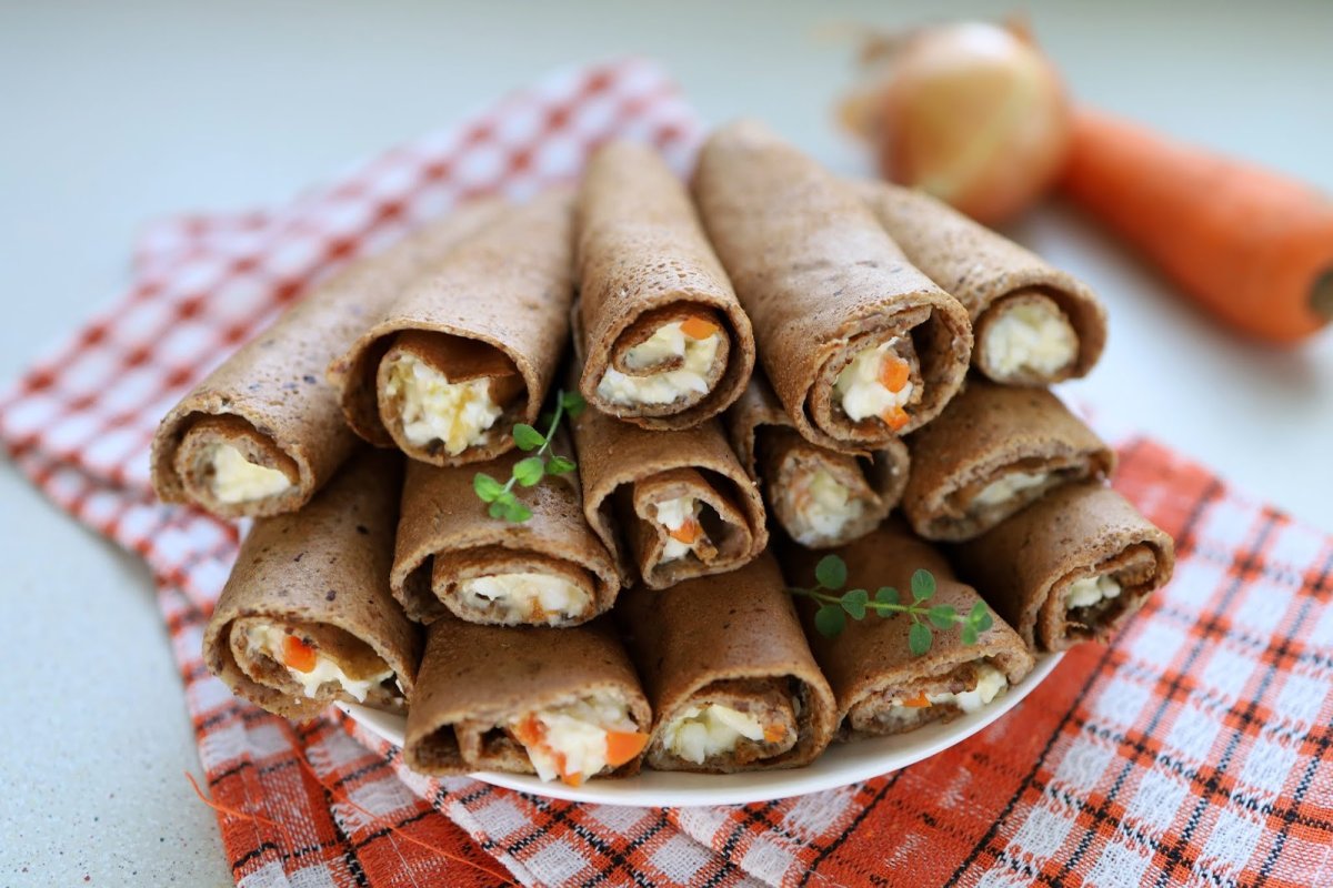 Печёночные блинчики с начинкой