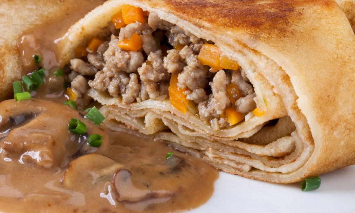 Блинные мешочки с начинкой