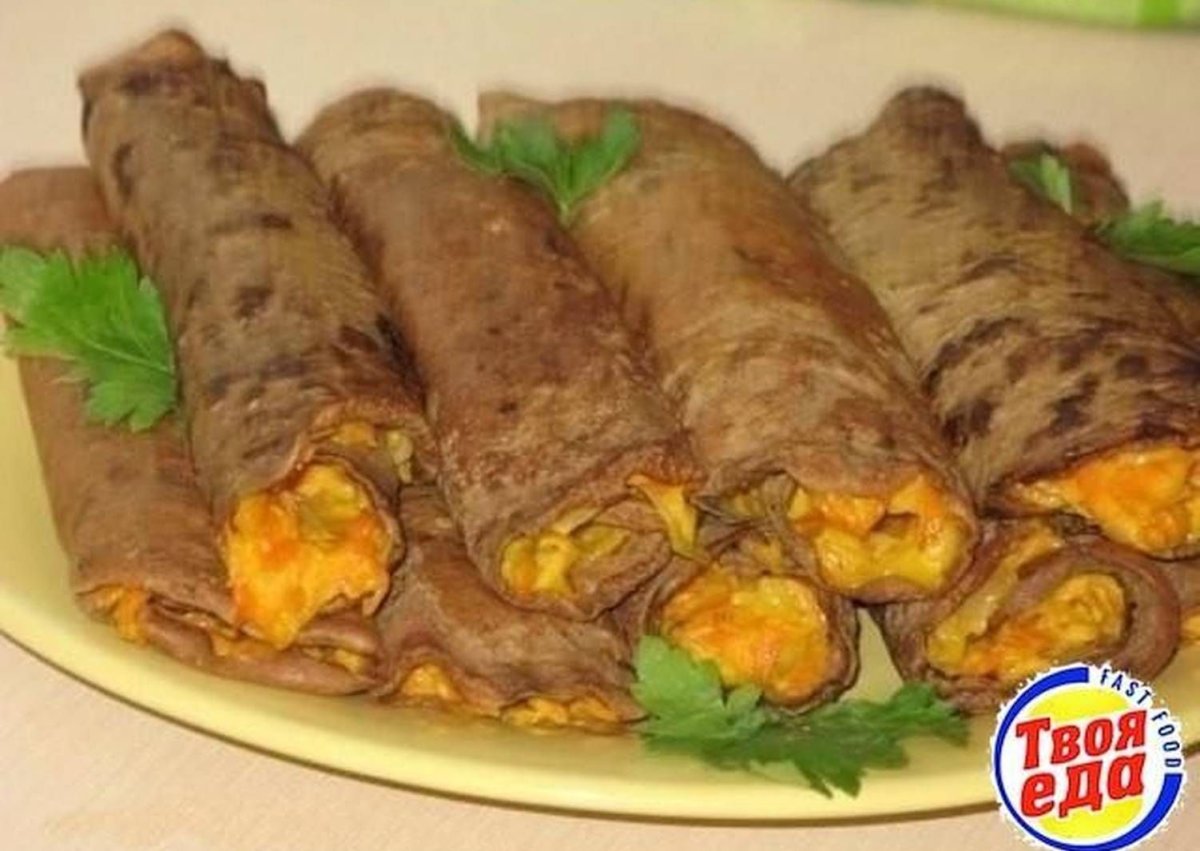 Блины с ветчиной и моцареллой