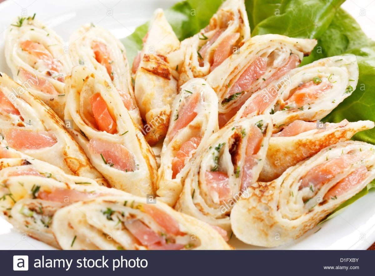 Блинчики с семгой