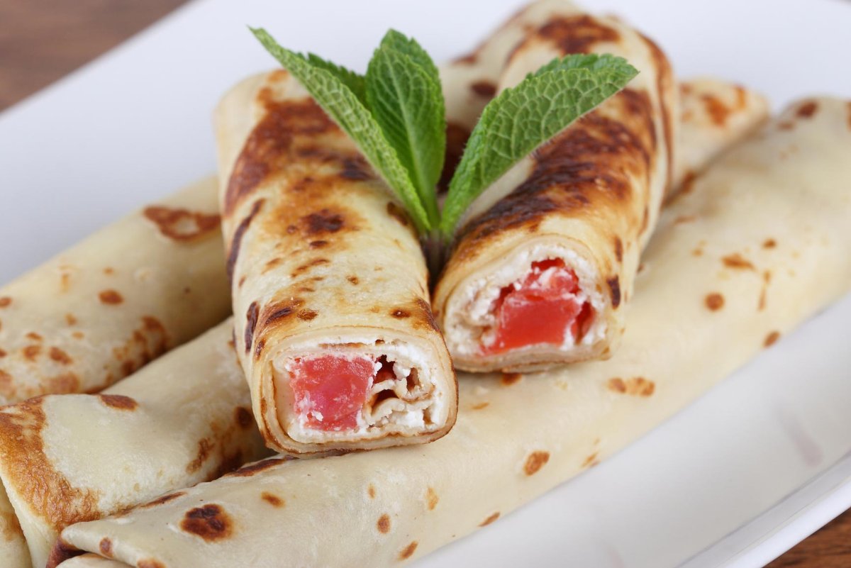 Блины с семгой и маскарпоне