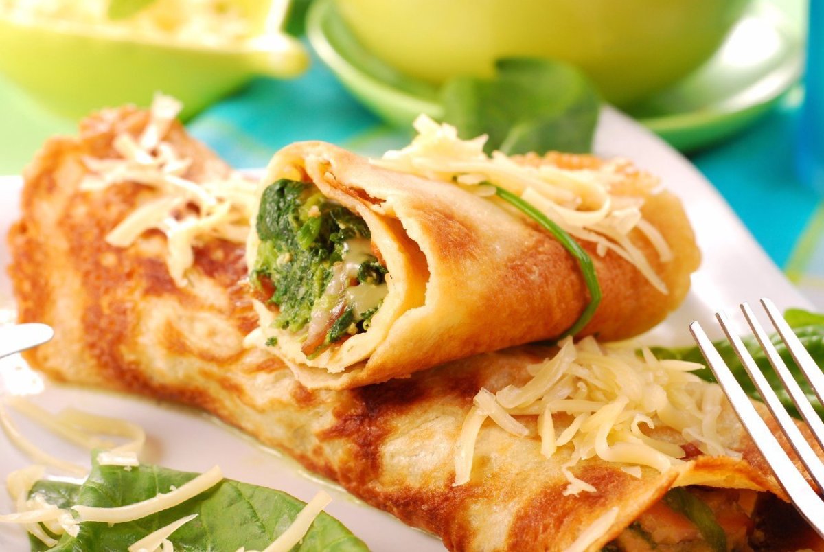 Блины с мясом и грибами