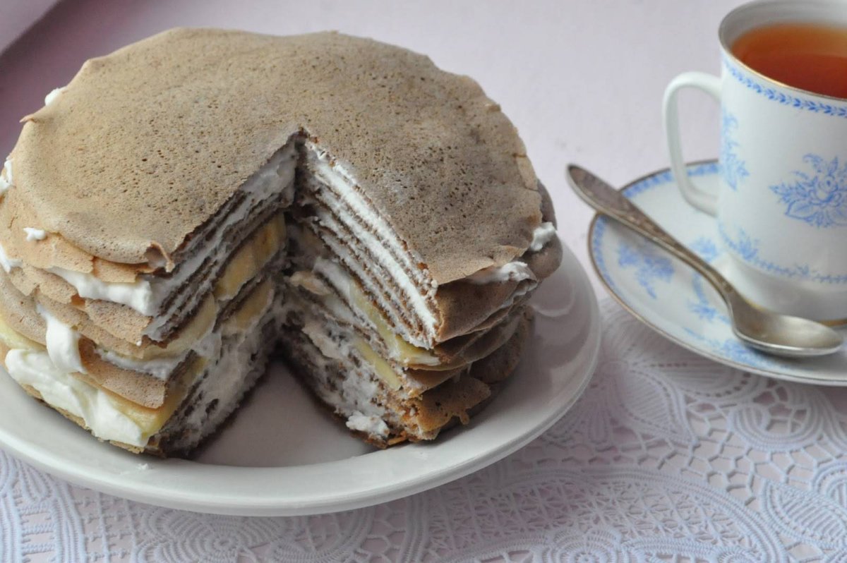 Блинный торт со сгущенкой
