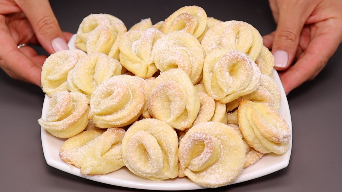Печенье ушки из творога