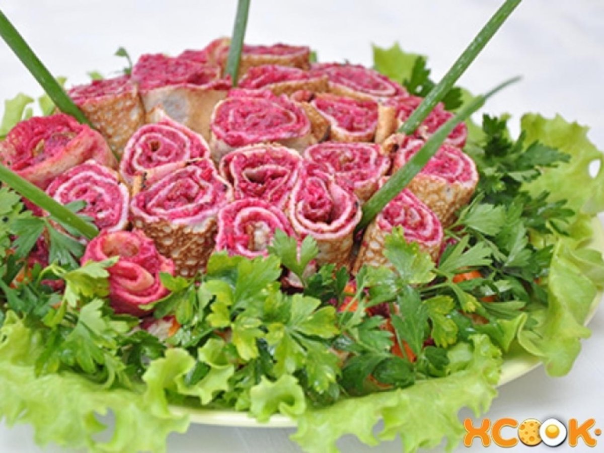 Салат букет чайных роз