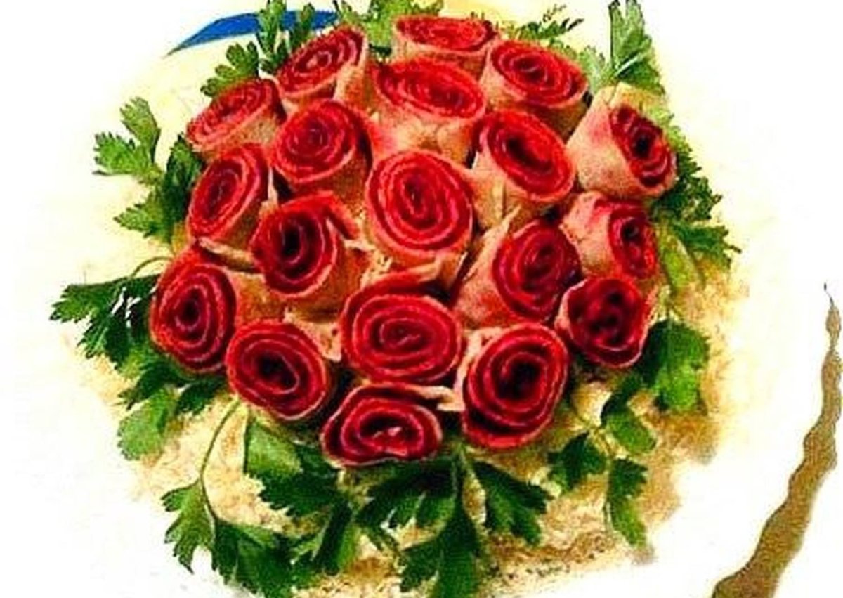 Салат роза из свеклы