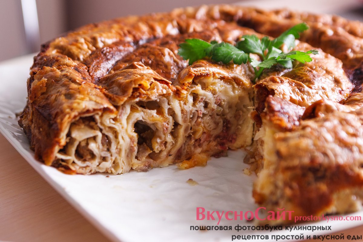 Пирог из лаваша с сыром