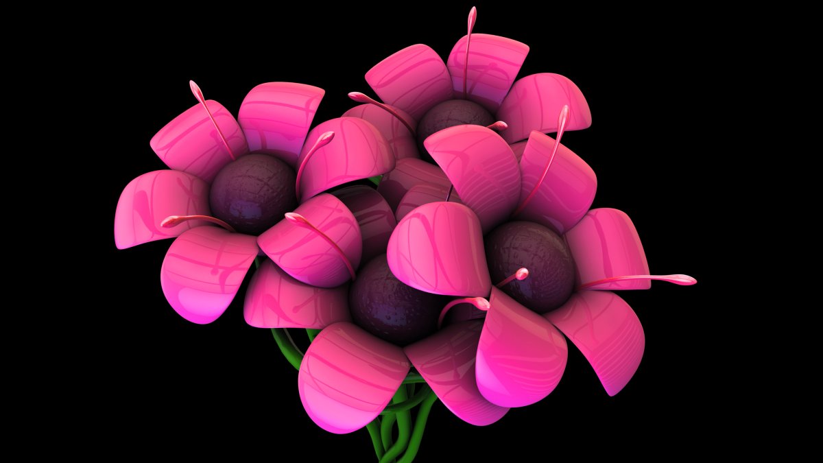 Цветы. 3 D
