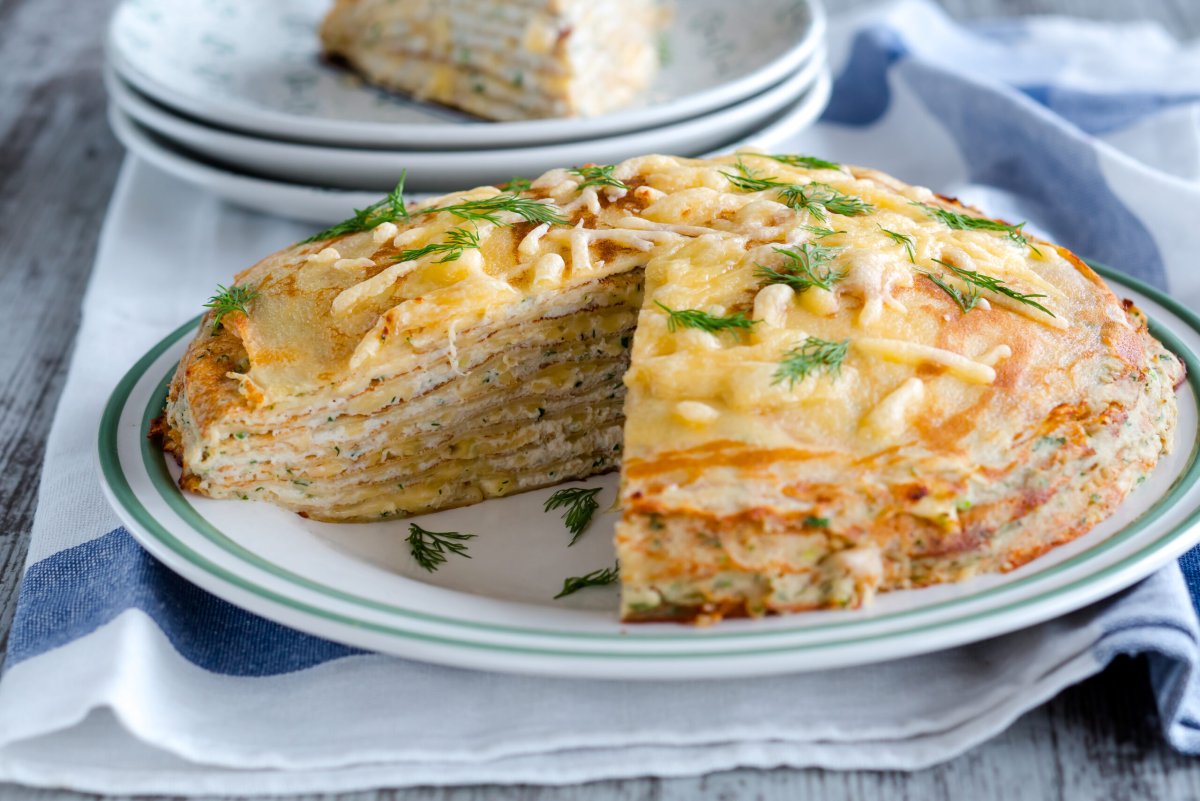 Блинный пирог курник
