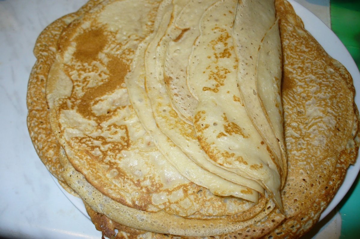 Домашние блинчики с мясом