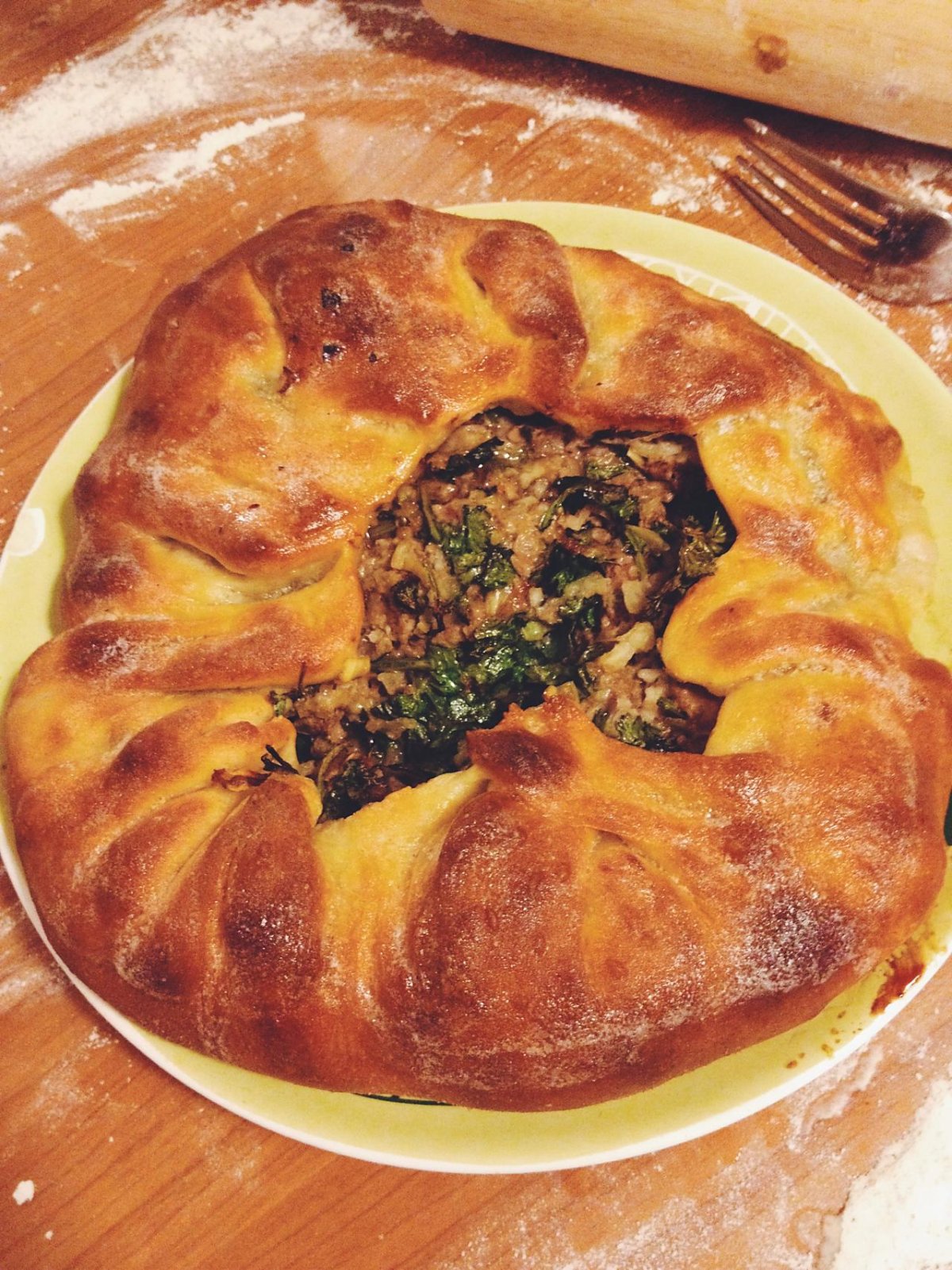 Грузинский хлеб с мясом