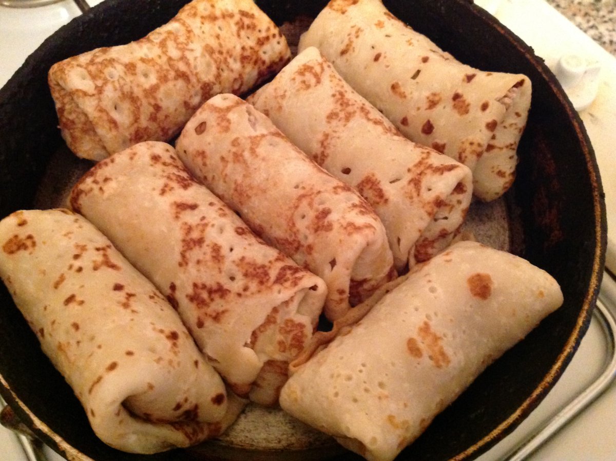 Блинчики фаршированные мясом