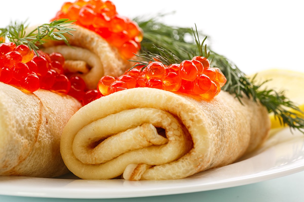 Блины с красной икрой
