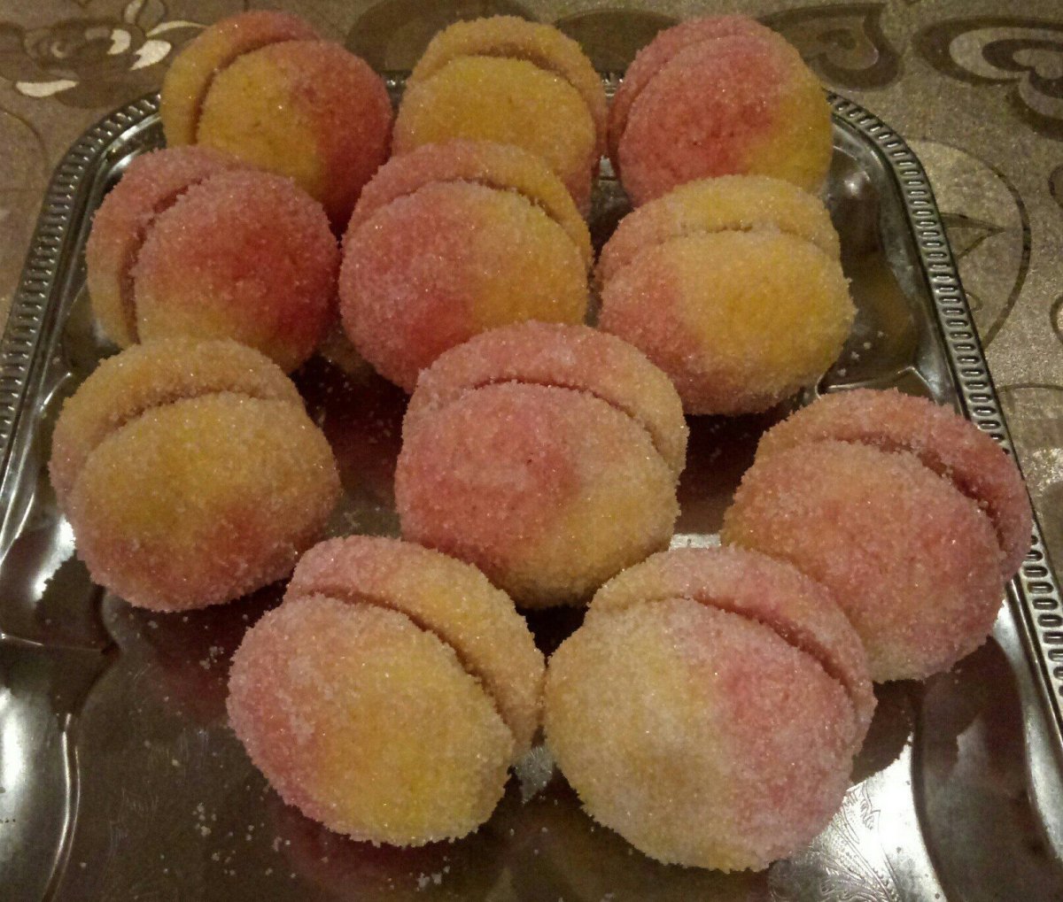 Печенье персики со сгущенкой