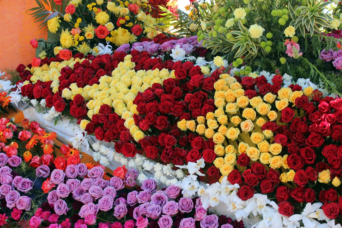 Букет разных роз