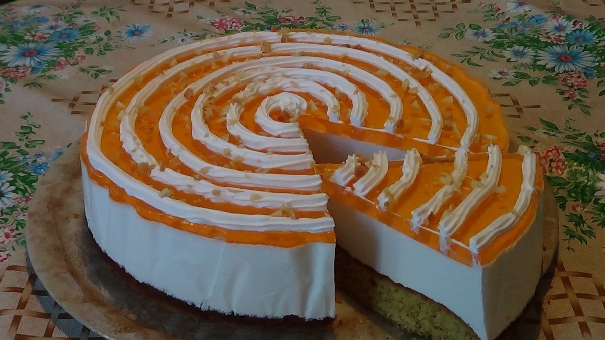 Торт с суфле из маскарпоне и апельсинами