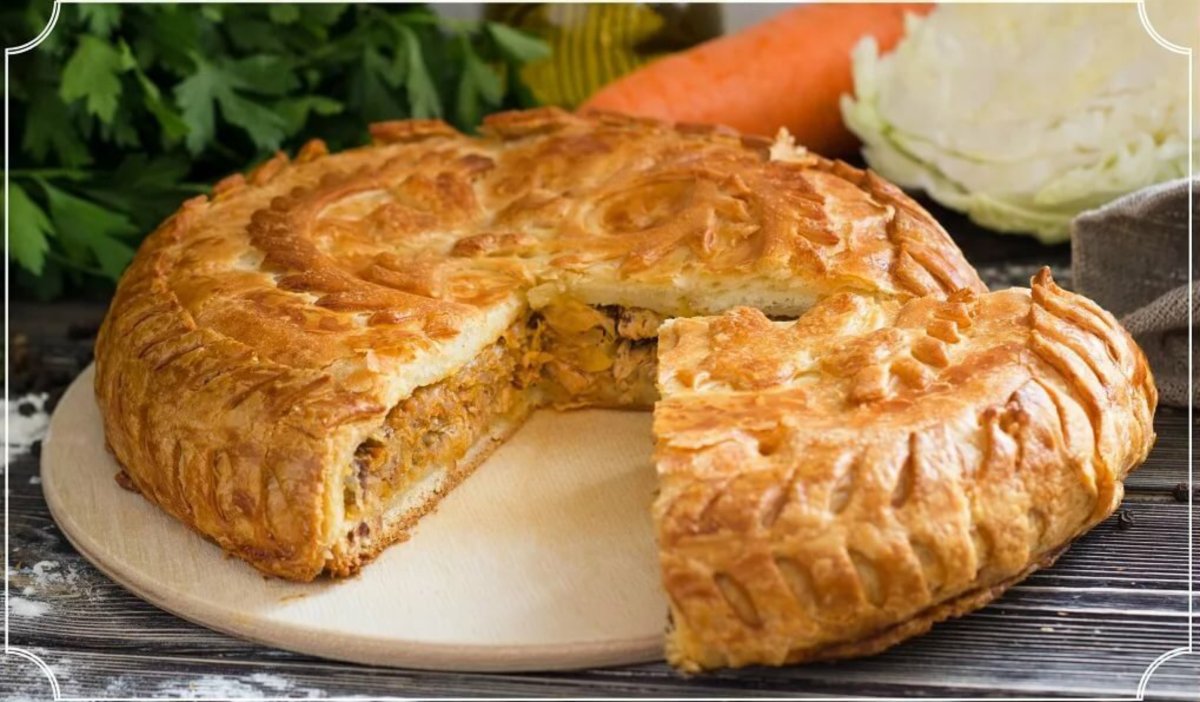 Пирог с капустой и мясом