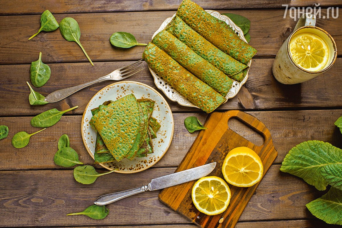 Блинчики с яйцом и зеленым луком