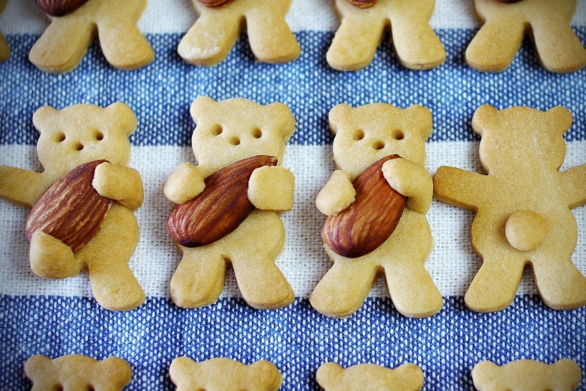 Печенье мишки с миндалем
