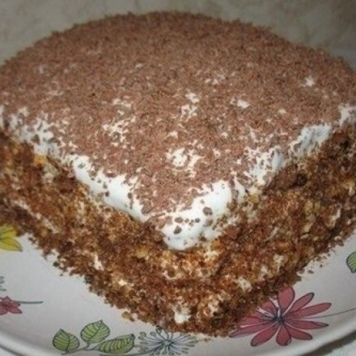Торт из овсяного печенья без выпечки