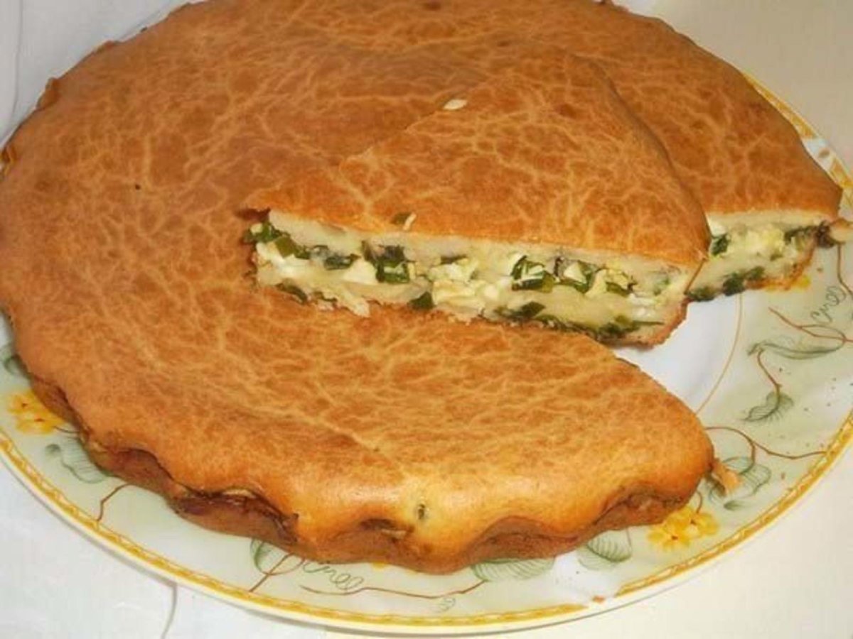 Песочный пирог со сметанной заливкой