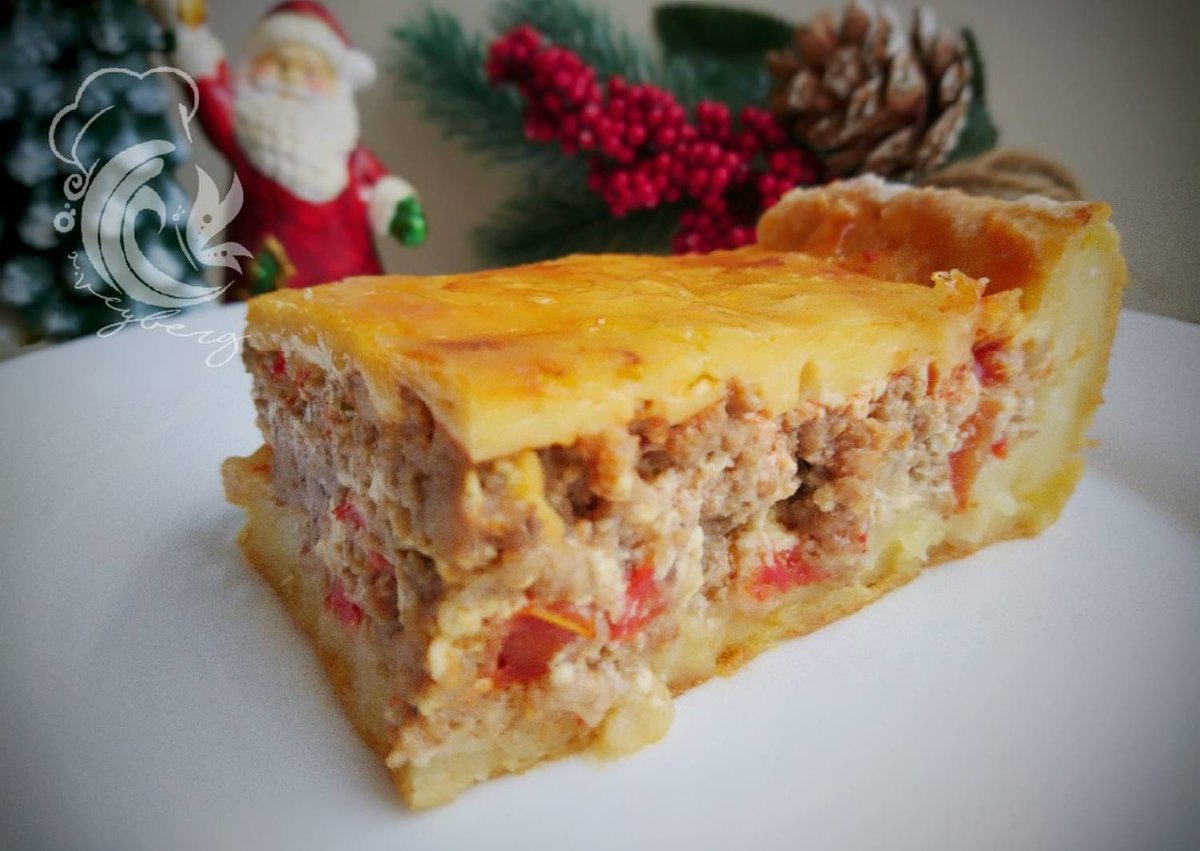 Мясной пирог с картофельным тестом