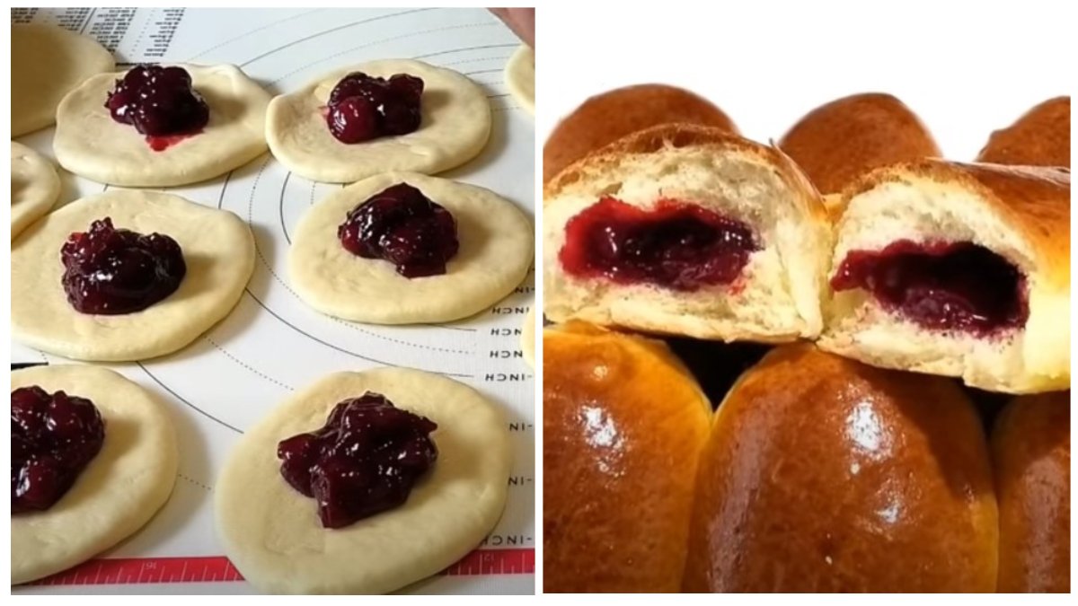 Формовка пирожков с вишней