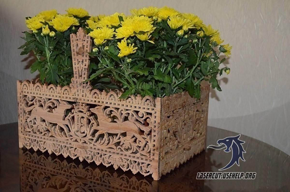Корзинка для цветов лазерная резка