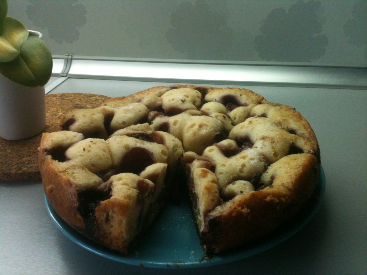 Черничный песочный пирог с черникой