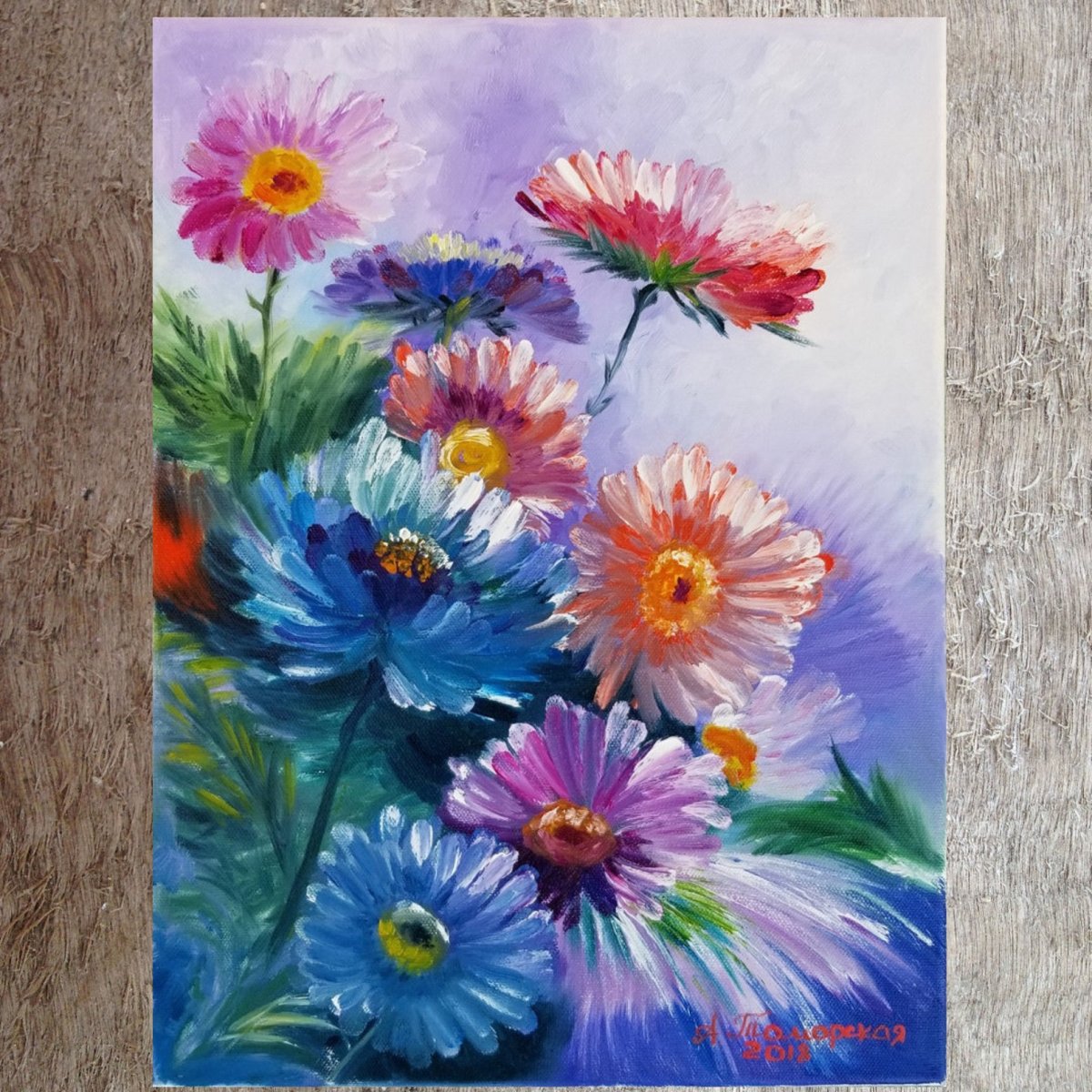 Рисование мазками гуашью