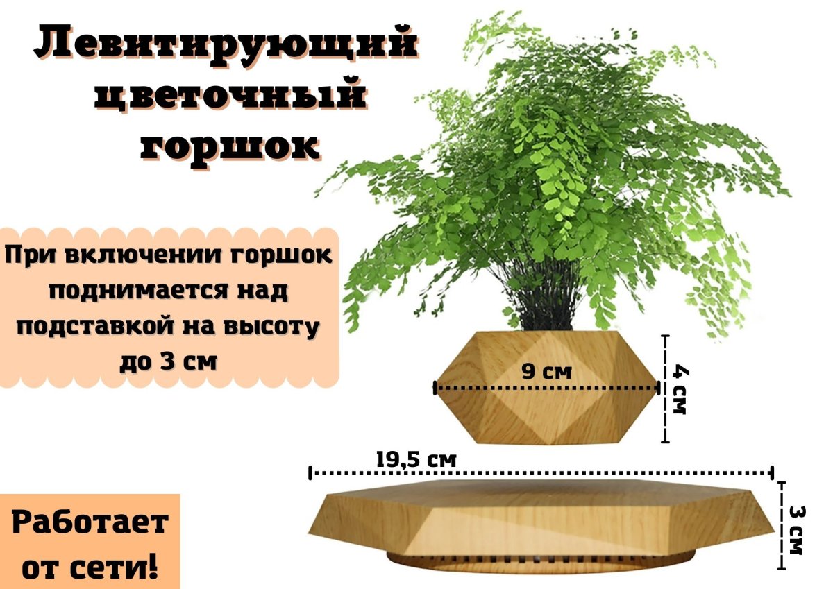 Левитирующий горшок с прозрачным фоном