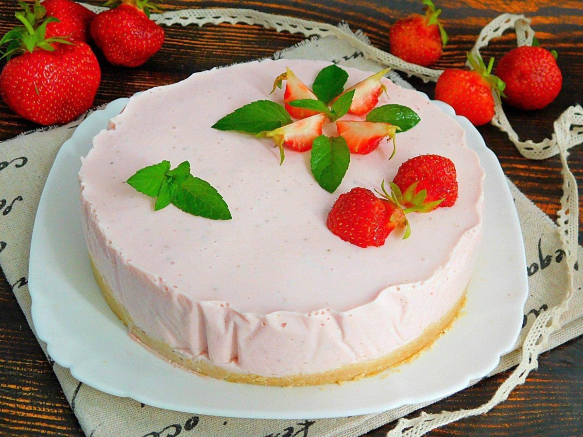 Клубничный чизкейк маккафе