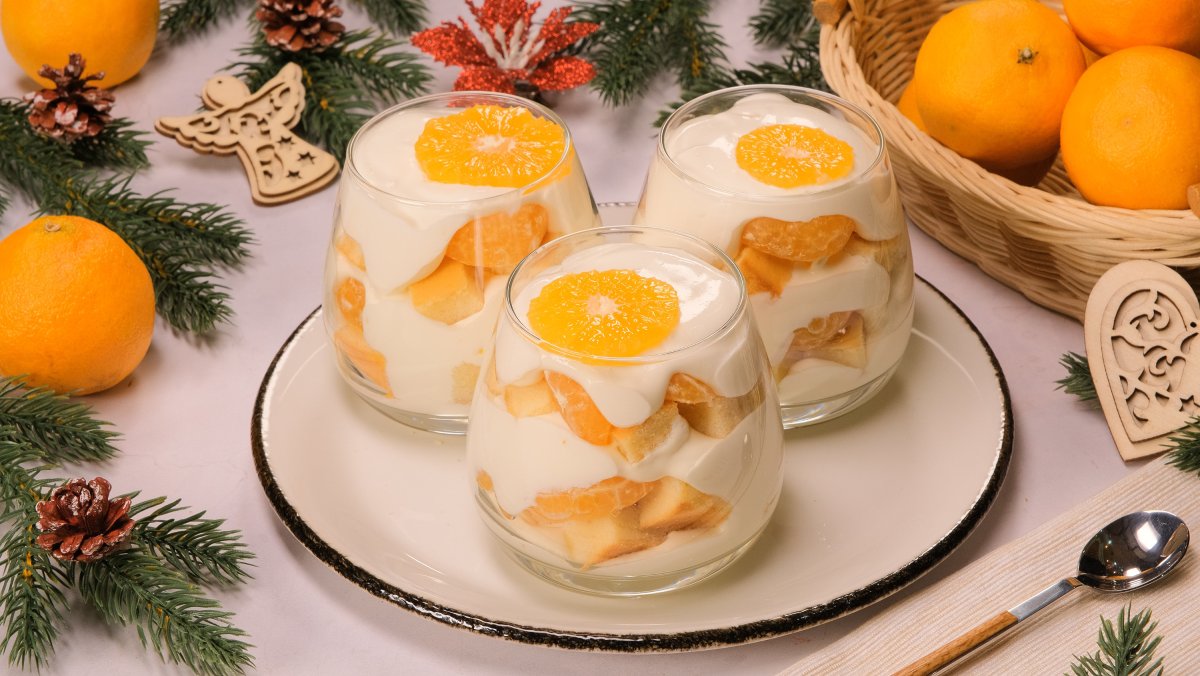 Новогодний десерт из мандаринов